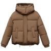 Winter new fluffy hooded bread short cotton clothes women's thickened loose small short coat batch