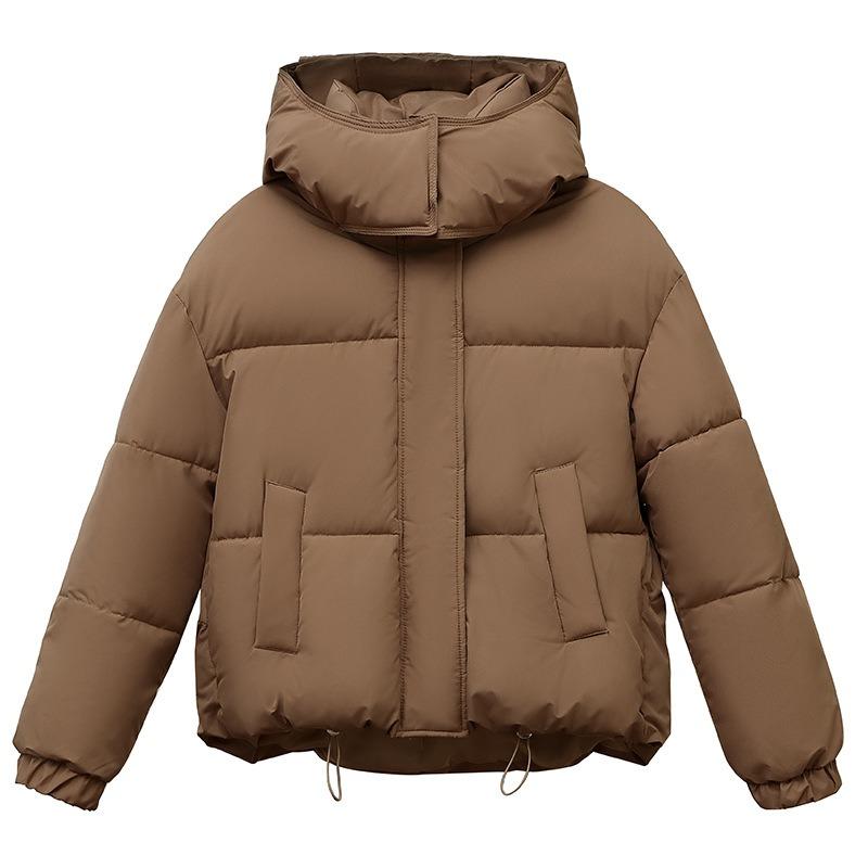 Winter new fluffy hooded bread short cotton clothes women's thickened loose small short coat batch