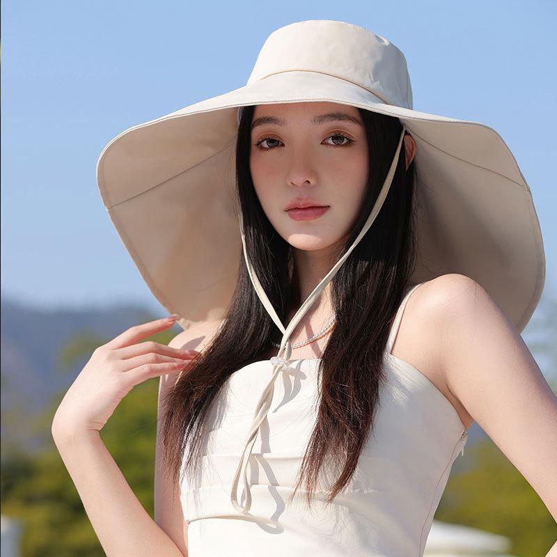 

Women s Large Brim Bucket Hat Spring Summer Sunshade Neck Protection Sunscreen Outdoor Fishing Hiking Sun Hat 56-58cm