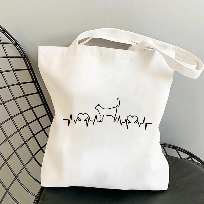 Lustige Hunde Pfote und Fußabdruck Canvas Tragetasche Damen Shopper Taschen Bedruckte Handtasche Geschenk für Frauen Einkaufstasche Strand Umhängetasche