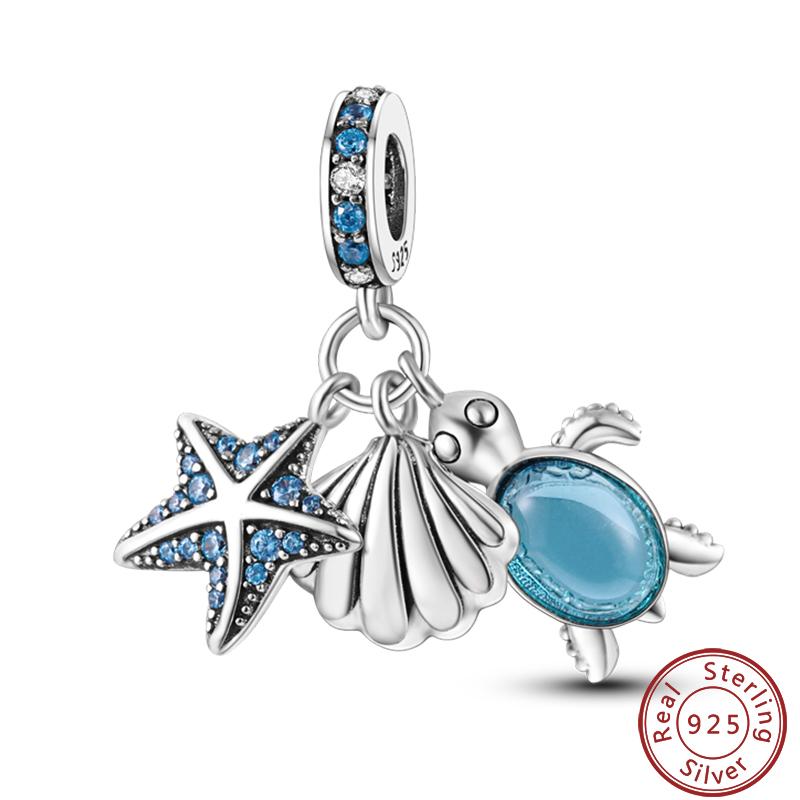 Luminous Ocean Series Copper Dolphin Turtle Octopus Charms Beads 3Mm Diy Fine Jewelry Gifts Making
