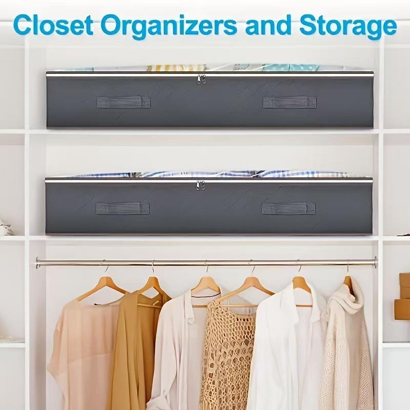 Confezione da 4 Contenitori Salvaspazio Sottoletto da 90L Contenitori Pieghevoli per Armadio Organizzatori Contenitori Sottoletto per Coperte Vestiti