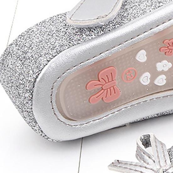 1 Pair Baby Shoes Bowknot Design Anti-skid Faux Leather Newborn Crib Shoes for Girls