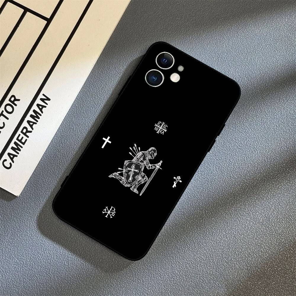 Icona Croce Ortodossa Custodia per Telefono Chiesa Custodia Nera per Telefono Per IPhone 17/16/15/13/14 Pro Max/ 11Plus/X/Xr/Xs Max 13mini