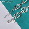 925 Sterling Silver Round Chain Bracelet For Women Wedding Engagement Party Fashion Jewelry