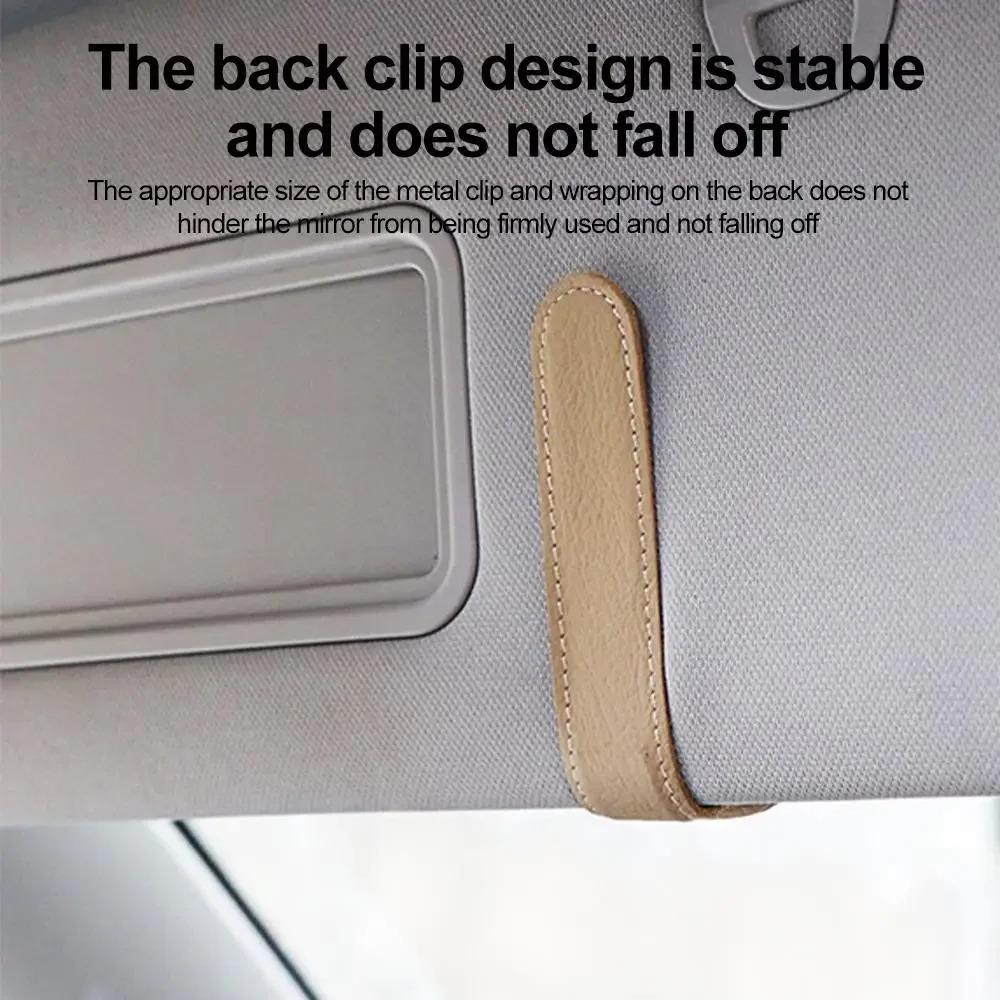 Car Sun Visor Clip Glasses Bracket Holder Pu Leather Glasses Cards Case Auto Sunglasses Visor Glasses Holder Sunglasses Support