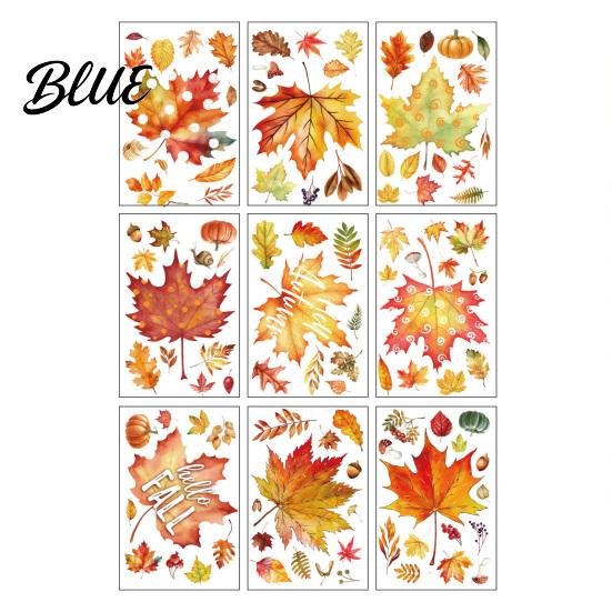 Autumn Window Clings 9 Sheets Fall Woodland Animals Clings Maple Leaf Pumpkin Reusable Autumnal Glass Squirrel Fox Rabbit Sticker Anti Collision
