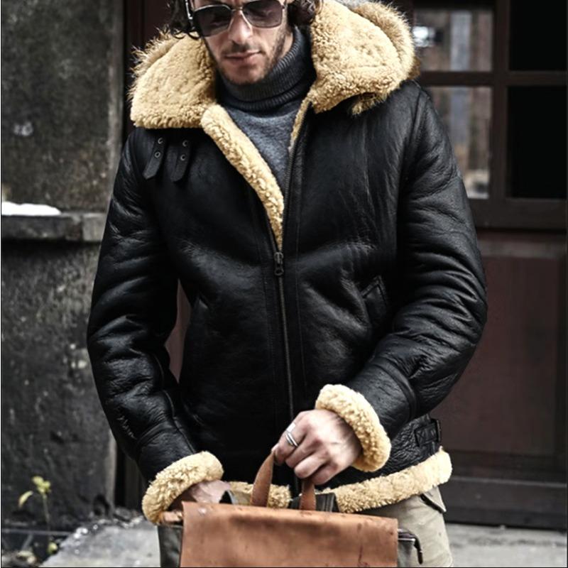 

Мужская меховая куртка All-in-one, теплая, из искусственного меха ягненка S