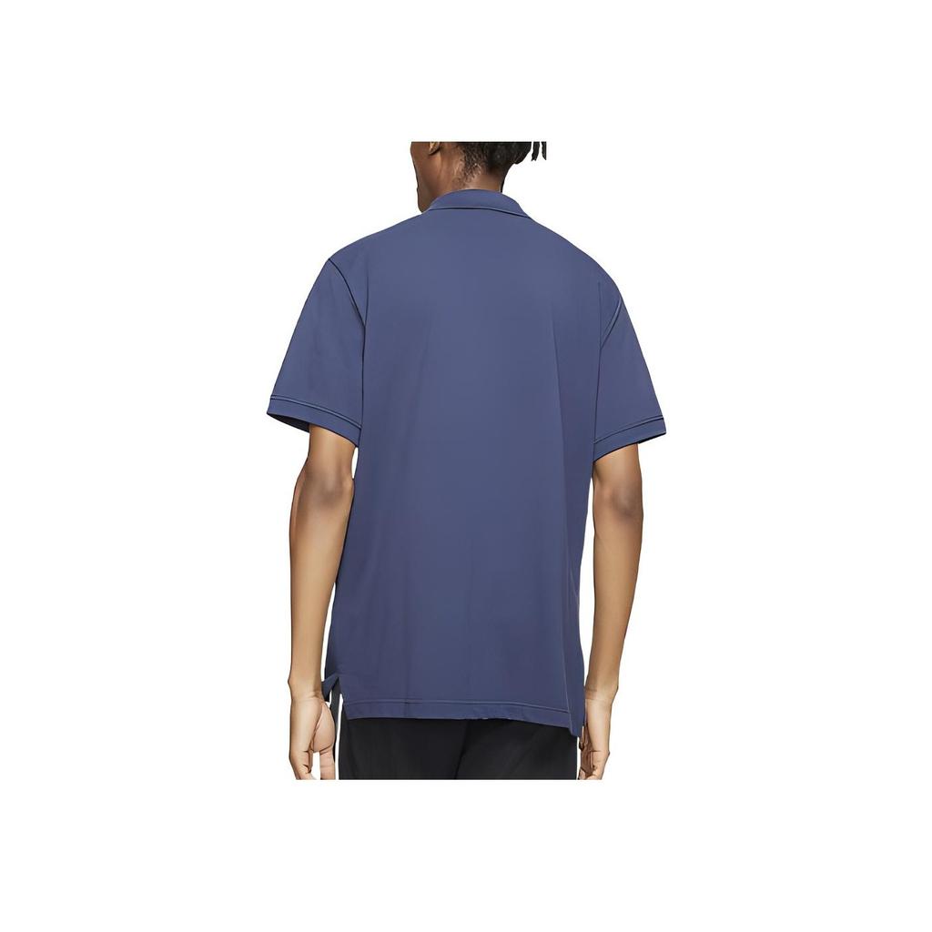 Nike Solid Color Logo Print Short Sleeve Polo Shirt Men Tops Navy-Blue CN8765-410