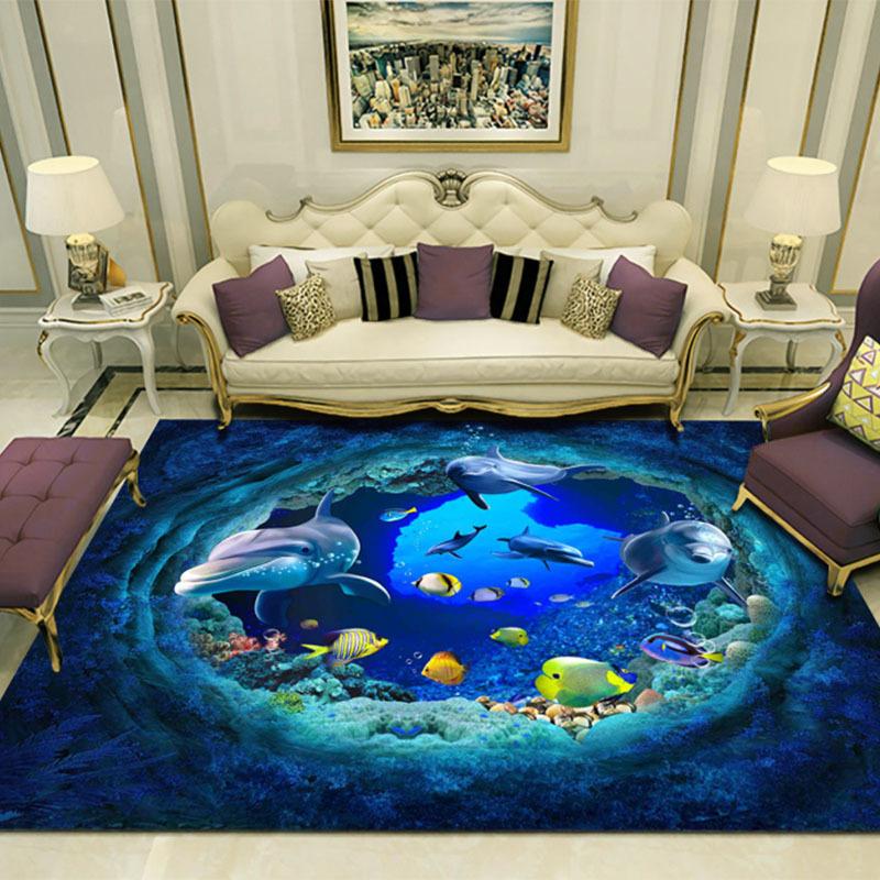 Ocean Style Series Carpet Living Room Tea Table Carpet Floor Mat Bedside Carpet Children's Crawl Carpet Kitchen Floor Mat