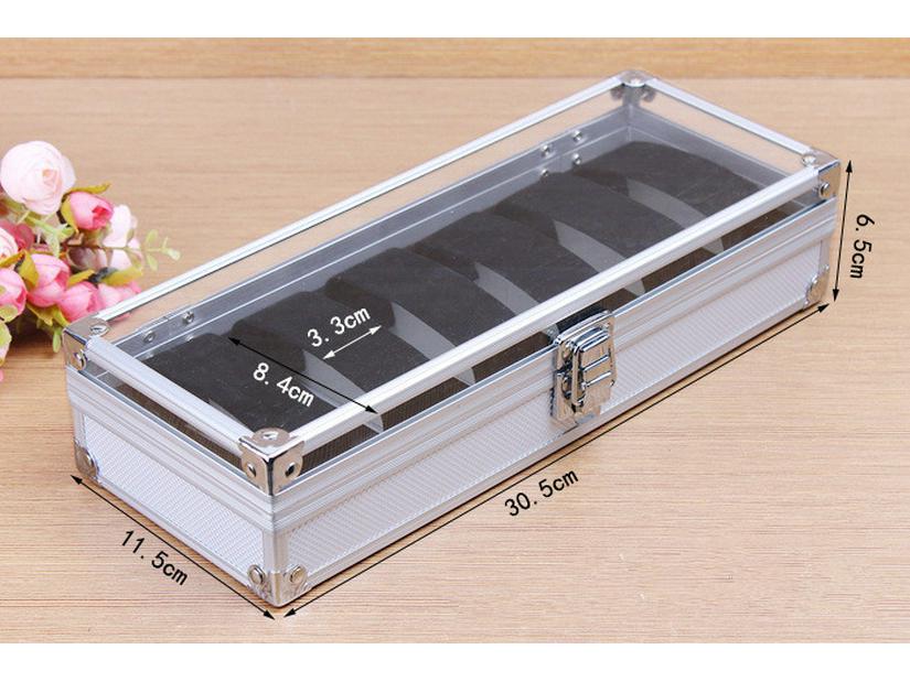 Aluminum Watch Storage Box with Lock - 6/10/12/24 Slots, Drop-Proof Design