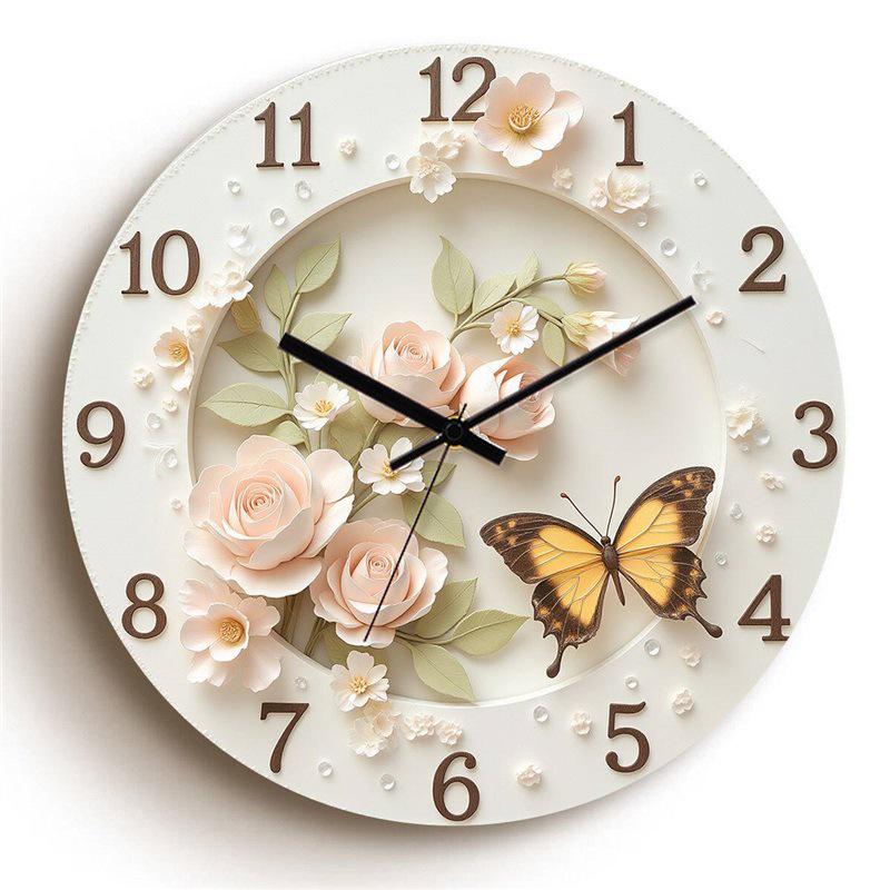 

Скандинавские французские часы с бабочками: Тихий арт-объект для спальни или гостиной 20x20 cm