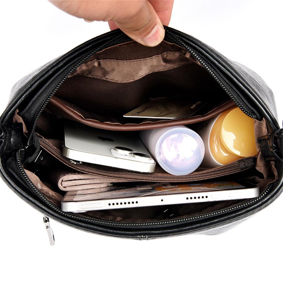 Minimalistyczna Damska Torba na Ramię z Miękkiej Skóry Stylowa Lekka Torba Crossbody do Dojazdów Multifunkcyjna Torebka o Dużej Pojemności