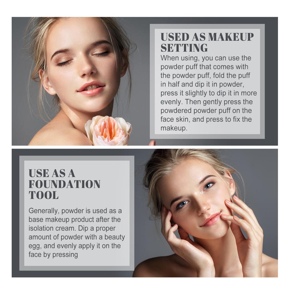 OUHUE Sypki puder do twarzy Kontrola sebum Niewidoczne pory Długotrwały Wodoodporny Naturalny puder utrwalający Podkłady do makijażu Pełne krycie