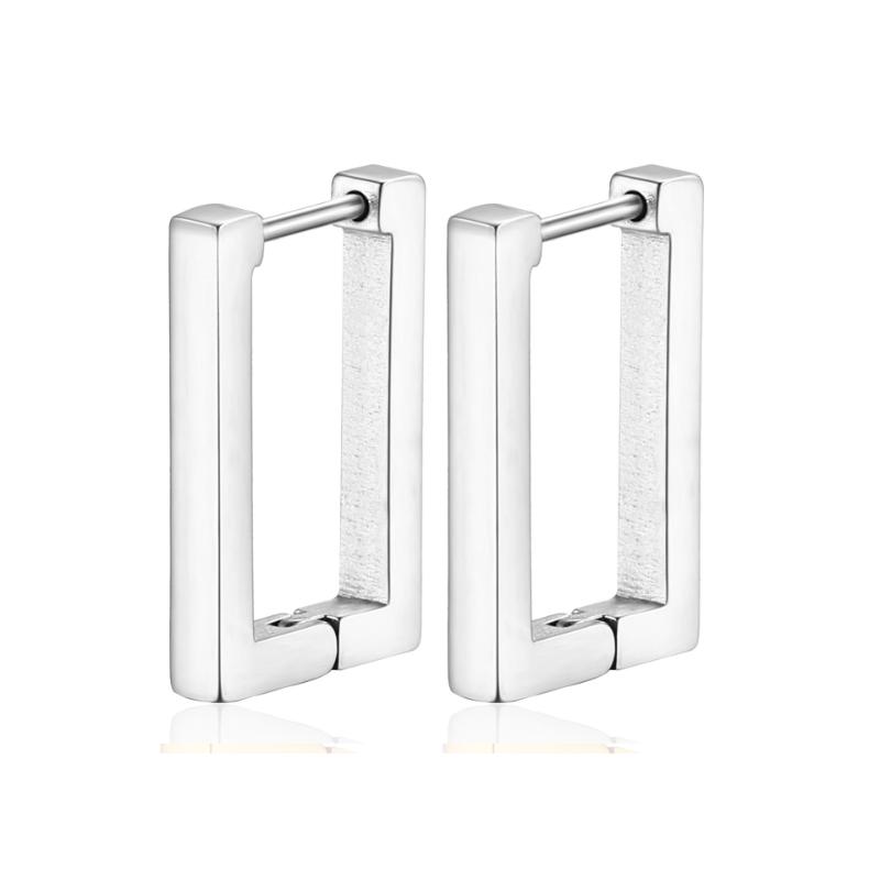 Square Geometric Hoop Earrings for Women Rectangular Gold Metal Earrings Trendy Jewelry Accessories Gifts
