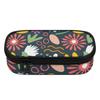 Pencil Pouch Portable 300D Polyester Zipper Closure with Mesh Pocket Removable Divider and Pen Slots for College and School Use