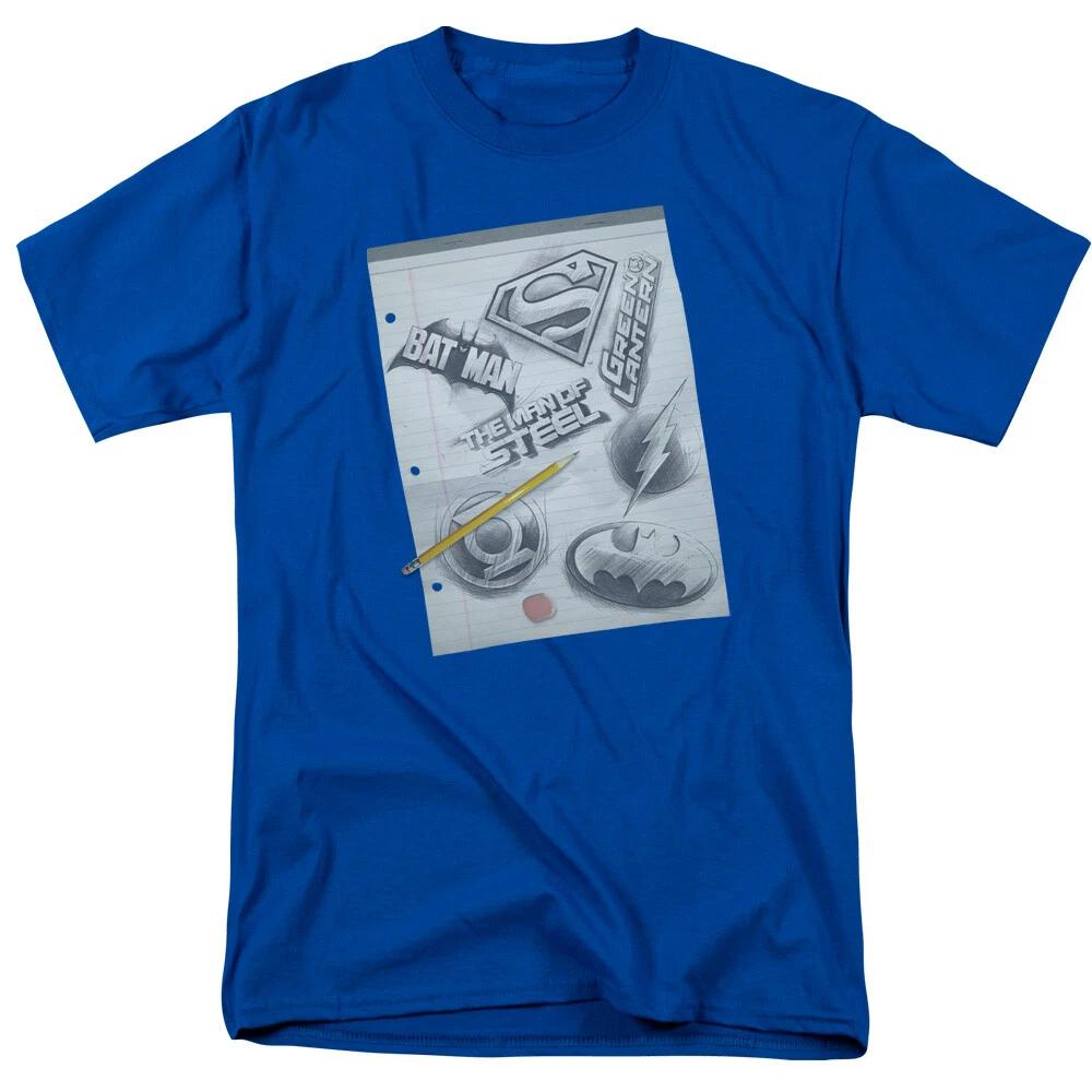 Justice League Of America Pencilled Logos T-Shirt - to 5X 4XL