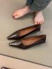 Cowhide Version~ Minimalist Temperament Kitten Heel Pointed Head Shallow Mouth Single Shoes Women's 2025 Autumn Commuting Thin Heel Small Leather Shoe