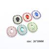New 10 Pieces 26 * 30mm Oval Flat Bottomed Welded Crystal Color Seam Inlaid Diamond Buttons DIY Clothing Hair Accessories