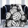 Volleyball Print Flannel Blanket Bedspread Nap Blanket Sports Theme Blanket