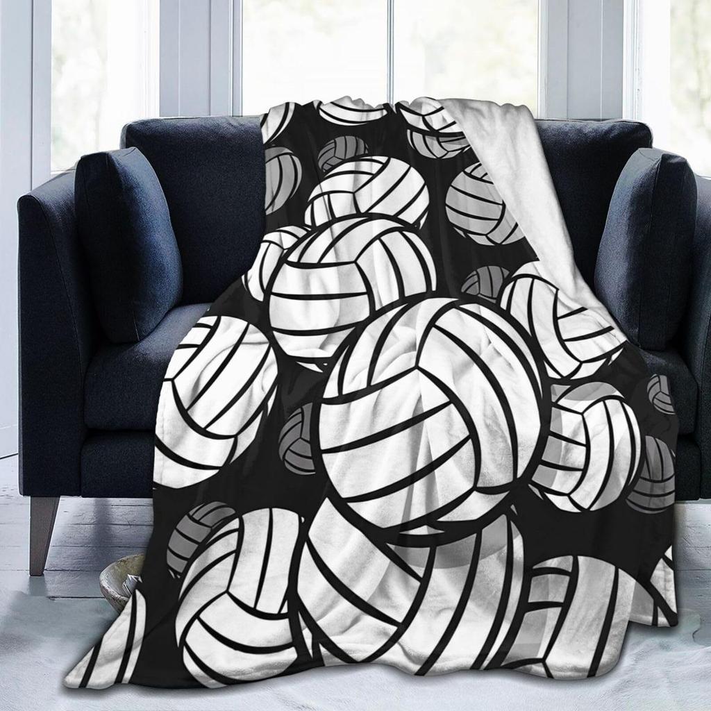 Volleyball Print Flannel Blanket Bedspread Nap Blanket Sports Theme Blanket