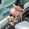 Acrylic Cat Ornament Car Kitten Wearing Headphone Rearview Mirror Accessories 2D Acrylic Animal Pendant For Car Bag Backpack