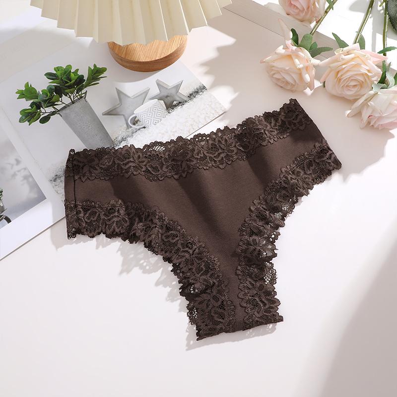 1Pc Sexy Cotton Brazilian Underwear Sexy Lace Panties for Women Female Low Waist Floral Lingerie Briefs Ladies Intimates