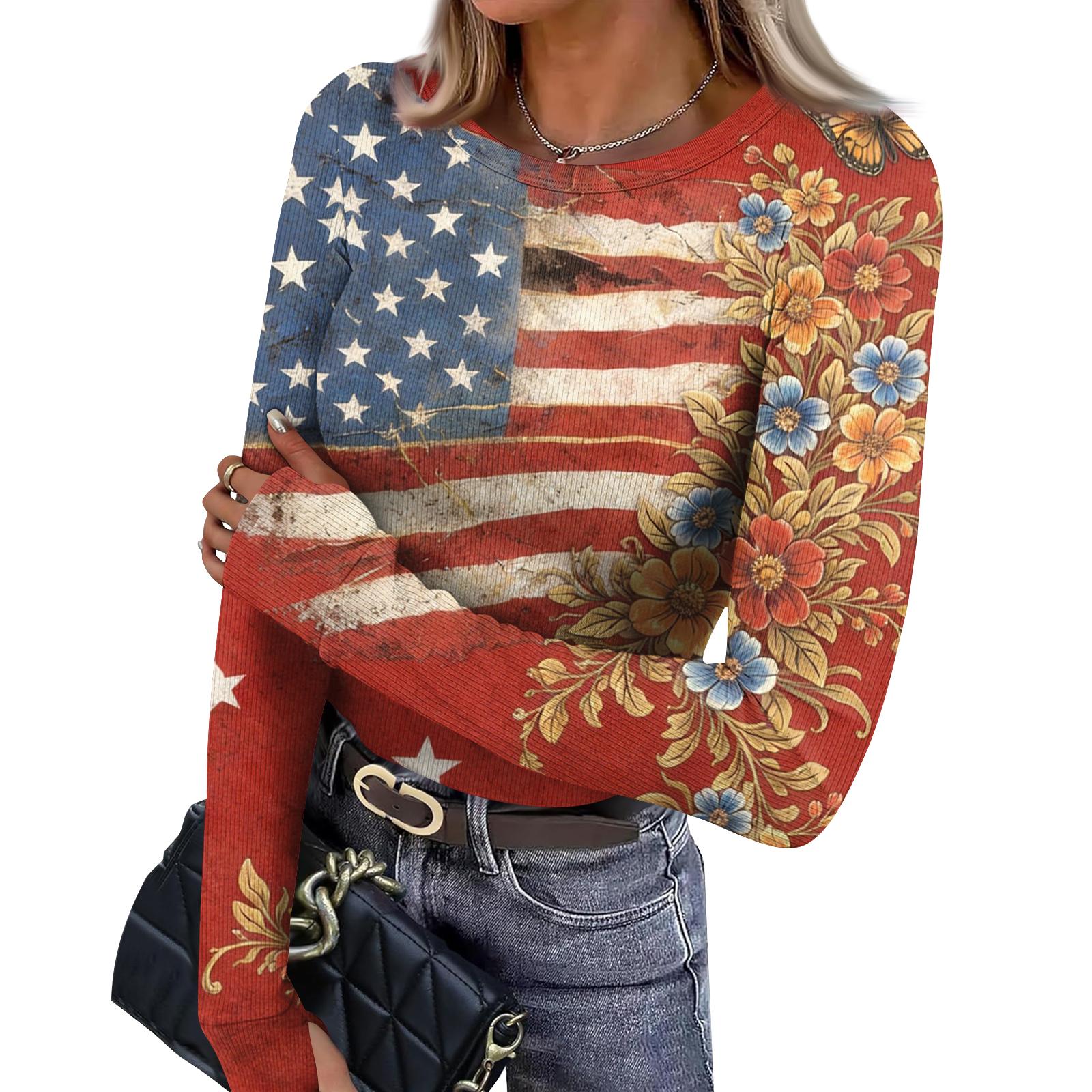 

Women s Fitted Base Layer T-shirt With Printed Round Neck And Long Sleeves Top L