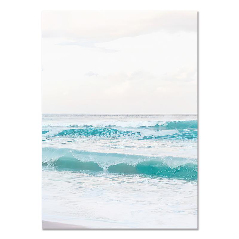 

Скандинавские розовые морские пейзажи, волны, настенные художественные фотографии, комбинация цветов и пальм, холст, картины, пейзажные постеры и принт, домашний декор 21x30cm No Framed