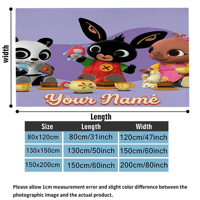 1PC Bing Custom Name Patterned Flannel Blanket Suitable For All Seasons for Home Decor Warmth and Comfort Gifts Holiday Present