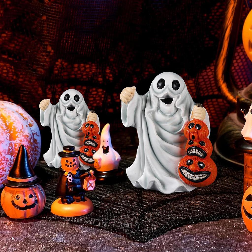 Kürbisse Und Geisterfigur Harz Gruselige Halloween Geisterdeko Gartenskulpturen Für Spukhaus Schule Klassenzimmer Schlafzimmer Herbst