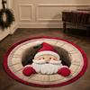 80cm 31.5in 3D Illusion Rug 2D Flat Printed Christmas Doormat Round Vortex Carpet  Christmas