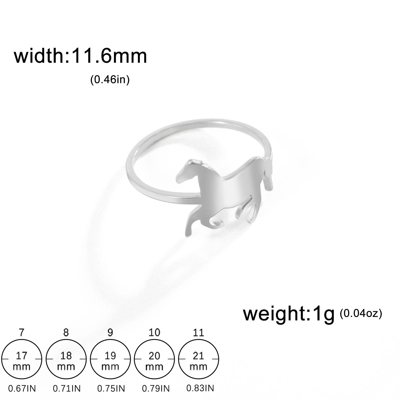 

Teamer Cute Animal Rings for Women Fashion Cat Horse Butterfly Turtle Stainless Steel Ring Jewelry Accessories Birthday Gifts 7