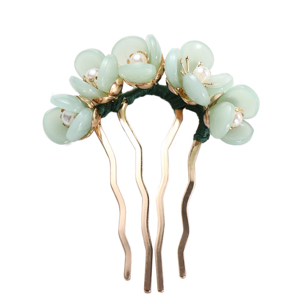 Elegant Chinese Style Cheongsam Hanfu For Women For Girls Pearl Flowers Hair Stick U Shaped Hairpin Hair Fork Hair Accessories