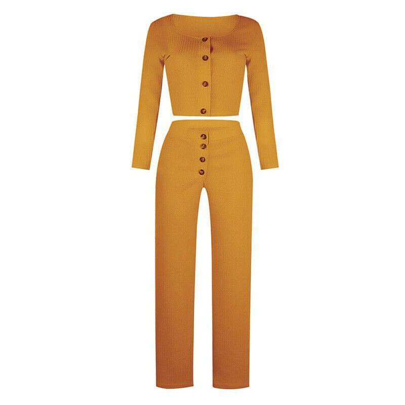 Stylish Women Tracksuit Cropped Top And Pants Set Comfortable Loungewear Collection Size 6-18