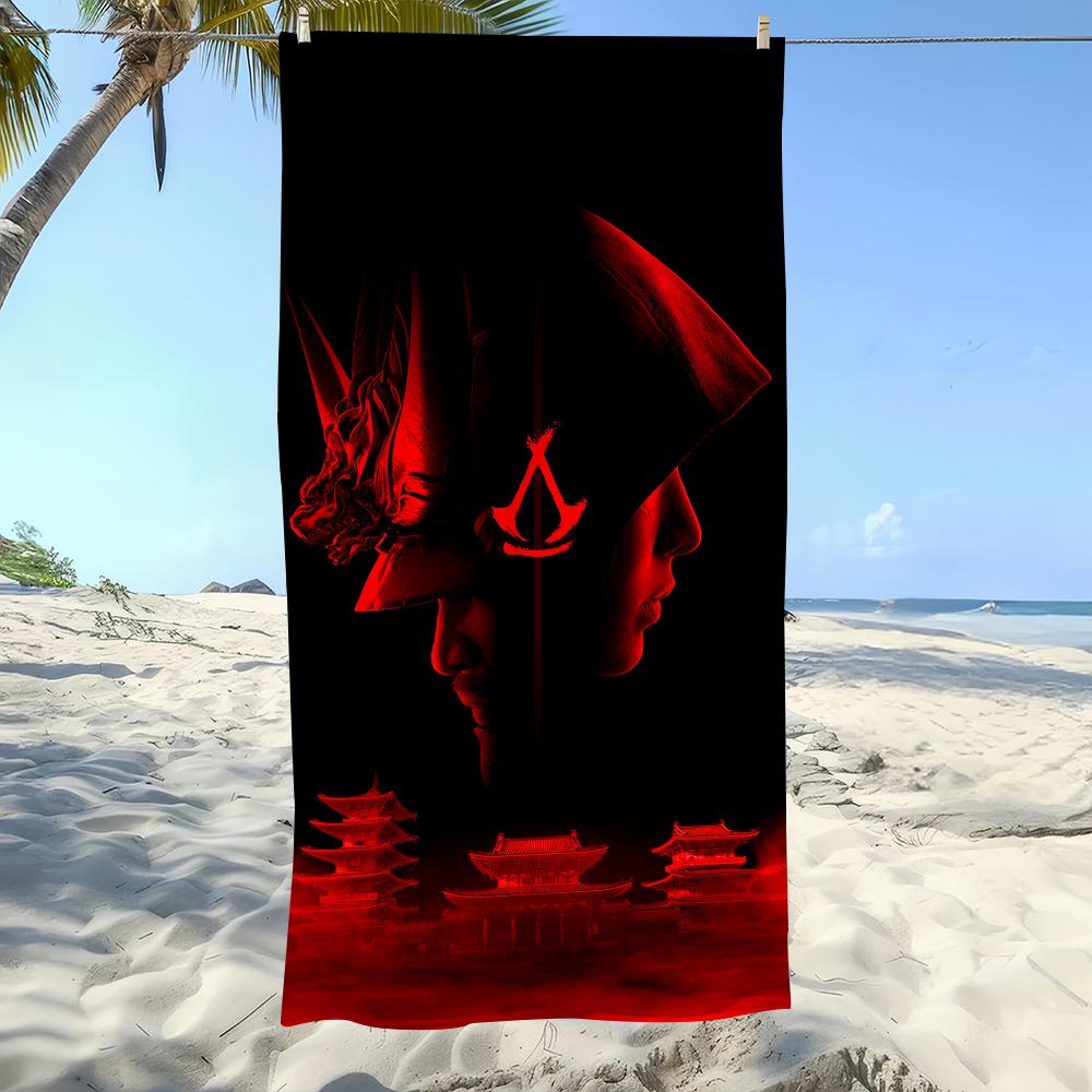 S-Shadows A-Assassins Creed Strandtuch, Spiel-Print Weiche Mikrofaser Schnelltrocknend Saugfähig für Fitnessstudio Camping Reisen Pool Geschenk