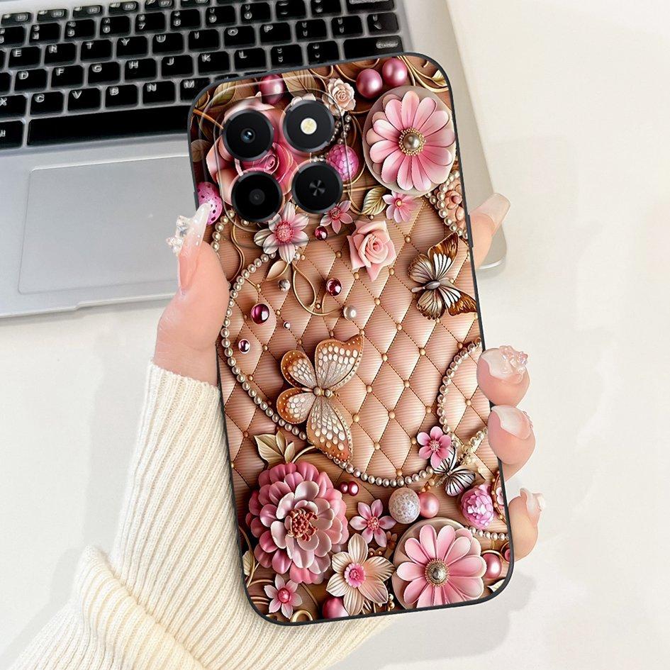 6.61" For Honor X6c 2025 Case Cute Panda Rabbit Soft Liquid Silicone Shockproof TPU Back Cover For HonroX6c Play 9C NIC-LX1 Para
