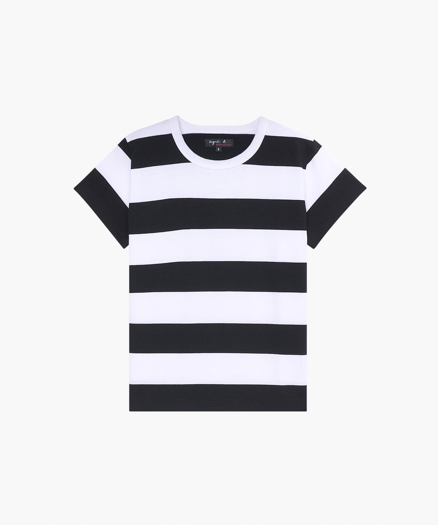 

agnes Striped J019 TS Size 2 b. T-shirt Women s (M) Black/White