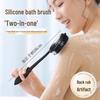 Dubbelsidig Silikonbadborste med Långt Handtag & Ryggskrubb