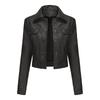 2024 spring and autumn new thin leather jacket women's multi-pocket cardigan casual jacket European and American fashion popular daily coat