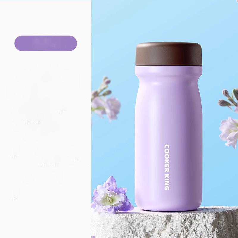 COOKER KING 350ml Mini Double Vacuum Coffee Mug Stainless Steel Thermos Hot &Cold Portable Water Bottle Leak Proof Insulated Cup
