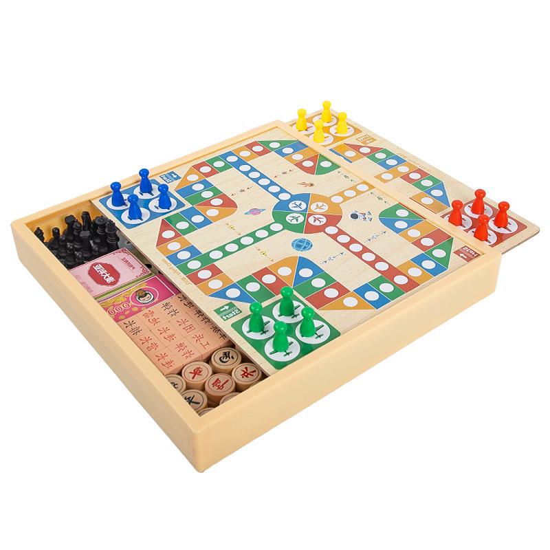 5-in-1 Magnetic Board Game Set: Go-Moku, Five-in-a-Row, Flying Chess, Checkers, and Beast Fighting Chess for Children