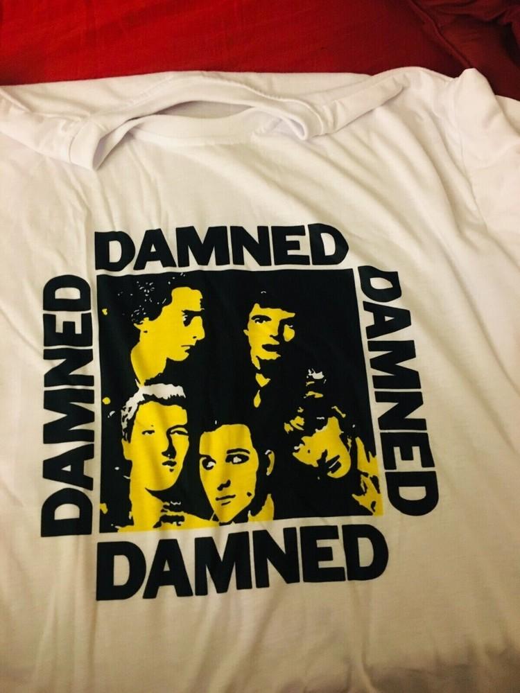 Camiseta de Manga Corta Vintage Punk Rock Tour de The Damned Tallas Completas S-5XL D207 Camiseta Unisex