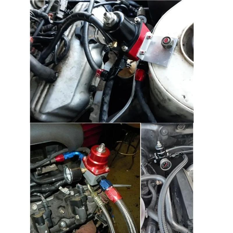 Car Universal EFI Fuel Pressure Regulator for 7MGTE MKIII with Hose Line Oil 100psi Gauge Universal Adjustable FPR AN6 Fitting