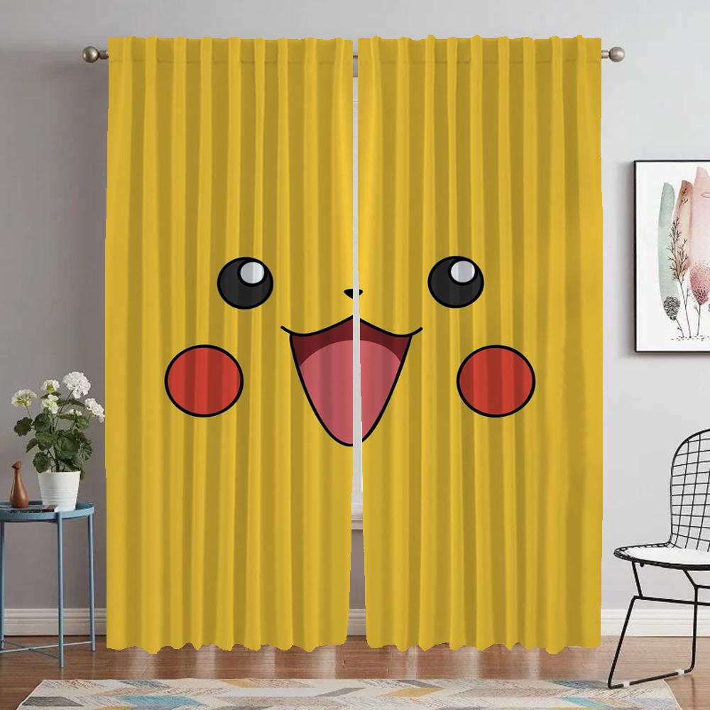 Elegant Room Curtains for Camera Pokemon Blackout Curtain for Room 2 Panel Home Interior Curtains Shades Halloween Decoration