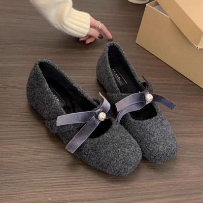 Feenschuhe Temperament Schleife dicker Absatz runde Spitze Stil lässig elegant Saison Mary Jane Schuhe