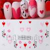 Nail Art Stickers Ins Valentine's Day Romantic Bear Love Letter Love Tree Watermark Sticker
