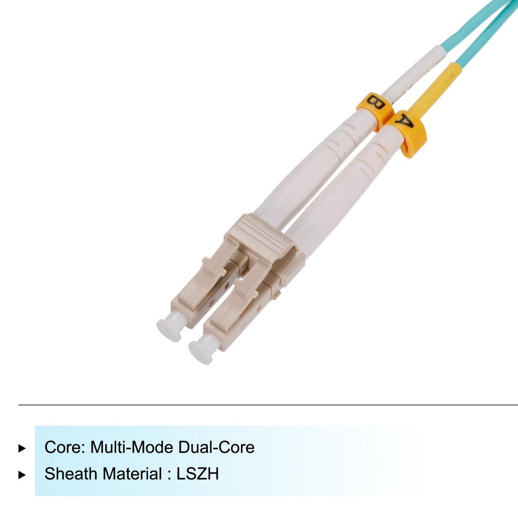 Uxcell 7M Green Fiber Patch Multimode Duplex OM3 LSZH Fiber Optic Jumper for Network Transceivers and Instrumentation Cable, LC-LC