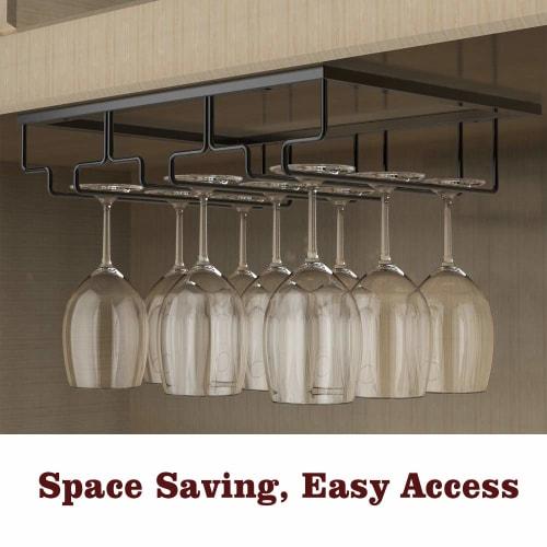 Nuovoware Wine Glass Holder, Wine Glass Hanger, Hanging Wine Glass Rack, Wire, 3-Row, Wine Glass Storage, Wine Glass Drying/Draining, for Home and Com