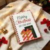 Portable Memory Keeper for Cash Christmas Gift Card Book, 7" x 5" Spiral Bound Merry Unique DIY Holiday Solution Booklet, Greeting Album, Personalized